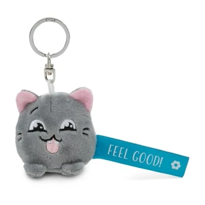 Afbeelding van Feel Good Kat sleutelhanger 5cm Grijs Een trouwe metgezel voor rugzak of tas, groot en klein 62057