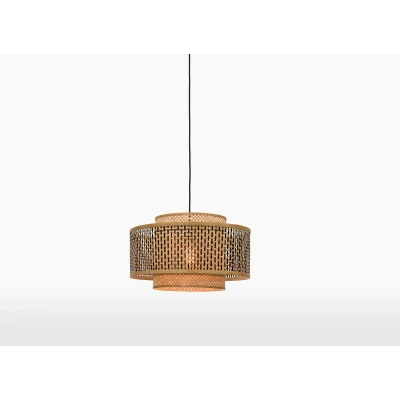 Afbeelding van GOOD&amp;MOJO Hanglamp Bhutan Bamboe/Zwart Ø50cm Bruin