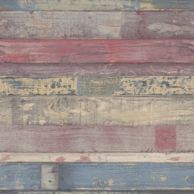 Afbeelding van Homestyle Behangpapier Oude Planken Behang Rood 0,53 x 10 M.