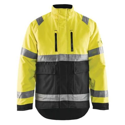 Image de Veste hiver haute visibilité polyester jaune fluo/noir, respirant