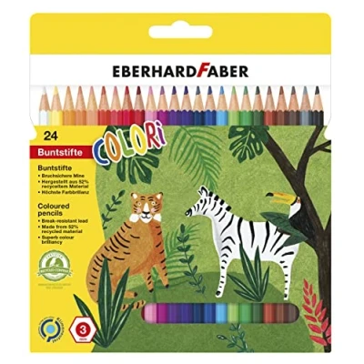 Afbeelding van kleurpotlood Eberhard Faber Kid 17,5cm etui ? 24 stuks assorti kleuren