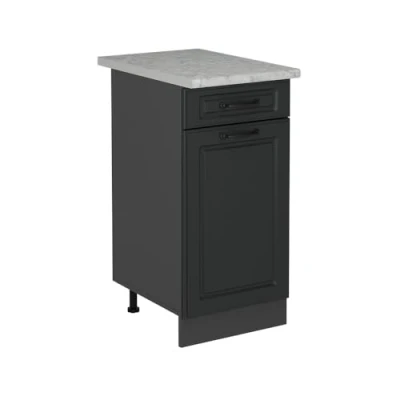 Afbeelding van Vicco Keukenonderkast R Line, Antraciet landhuis/Antraciet, 40 cm WB Marmer