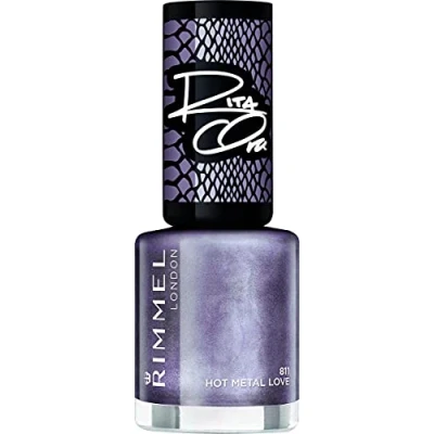 Image de Rimmel London Rita Ora 60 Seconds Super Shine Vernis à ongles, 811 Hot Metal Love, 8 ml, l&#039;emballage peut varier