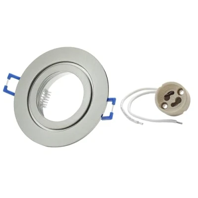 Afbeelding van 1x Sweet LED Inbouwframe incl. GU10 fitting IP44 inbouwspots voor de badkamer, ronde van aluminium Ø 84mm, geborsteld chroom