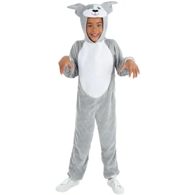 Afbeelding van Smiffy&#039;s Hond &amp; Dalmatier Kostuum Brave Grijze Kind Grijs Medium Carnavalskleding Verkleedkleding