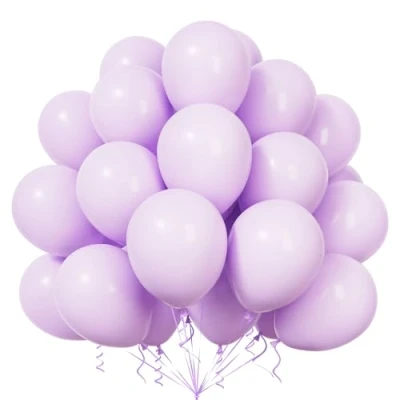 Afbeelding van Teselife 50 stuks pastelpaarse latexballonnen van 30,5 cm, macaron, lichtlavendel, lila, ballonnenboogslinger voor meisjes, verjaardag, bruiloft, verloving, babyshower