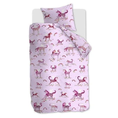 Afbeelding van Beddinghouse Kids Unicorn Paradise Dekbedovertrek Ledikant 100x135 cm Roze