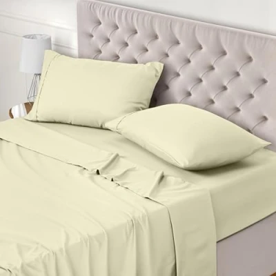 Afbeelding van Utopia Bedding Beddengoed, 150 x 200 cm, bedlaken voor tweepersoonsbed, 4 delige beddengoedset, polyester microvezel, 1 hoeslaken 200, laken 266 259 cm en 2 kussenslopen 50 75