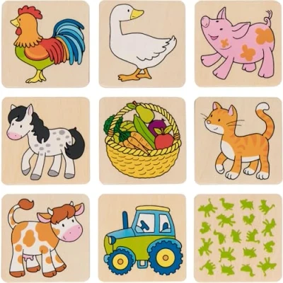 Afbeelding van Goki Houten Memospel Boerderijdieren