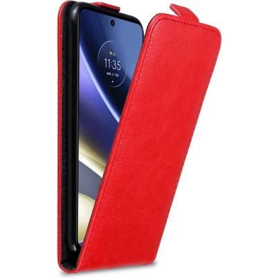 Afbeelding van Cadorabo Hoesje geschikt voor Motorola MOTO G51 5G in APPEL ROOD Beschermhoes flip design Case Cover met magnetische sluiting