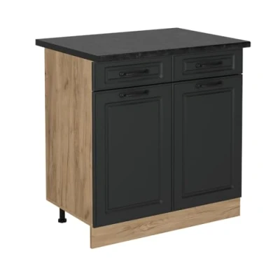 Afbeelding van Vicco Keukenonderkast R Line, Antraciet landhuis/Krachtige eik goud, 80 cm , WB