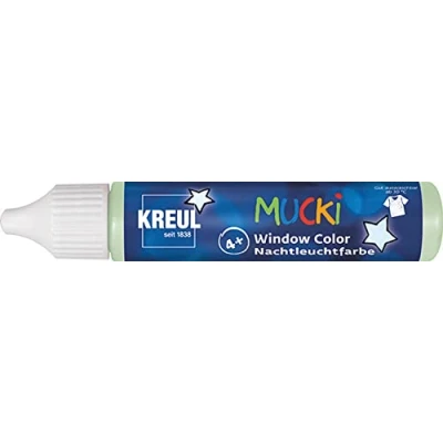 Afbeelding van KREUL Mucki 24436 Lichtgevende raamverf op waterbasis, parabenenvrij, glutenvrij, lactosevrij, veganistisch, gemakkelijk te lakken, wasbaar, 29 ml