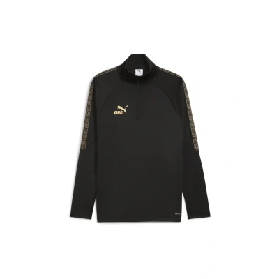 Afbeelding van PUMA KINGtouch Football Quarter Zip Top Men voor Heren, Zwart/Goud, Maat 3XL