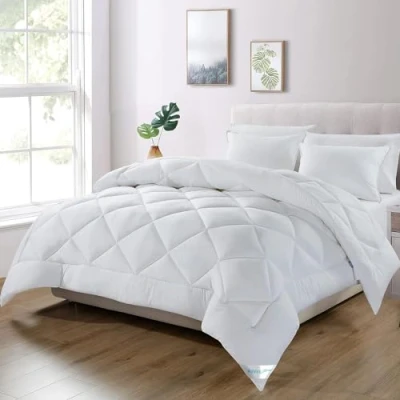 Afbeelding van WAVVE Dekbed, 180 x 200 cm, voor alle seizoenen, gewatteerd, 300 g/m², microvezel, superzacht en ademend, wit