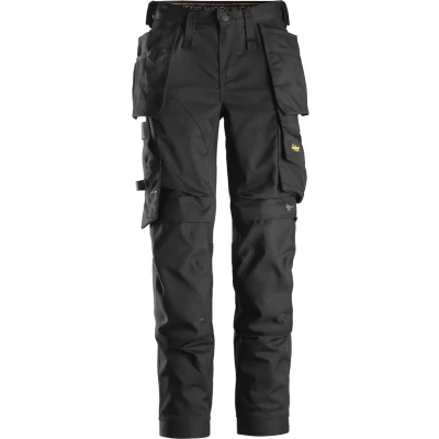 Afbeelding van Snickers 6247 AllroundWork, Dames Stretchbroek met Holsterzakken Zwart/Zwart