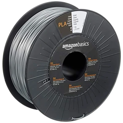 Afbeelding van Amazon Basics PLA filament voor 3D printers, 1,75 mm, zilver, spoel, 1 kg