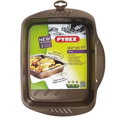 Image de Pyrex 8010731 asimetria plat rectangle acier chocolat 30,28 x 23,84 5,92 cm