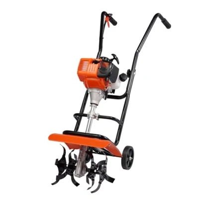 Image de VEVOR Motobineuse Thermique à Moteur Essence 31 CC 4 Temps avec Dents Avant Réglables en Acier Grandes Roues Installation Facile Cultivateur de Sol pour Potager Jardinière Travail du Champs