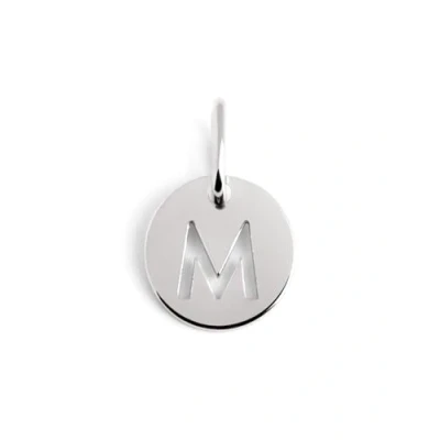 Image de SINGULARU Mini Médaillon Lettre Argent. Pendentif initial en argent sterling avec finition plaqué rhodium. Combinable collier. Bijoux pour femme. M