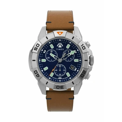 Afbeelding van Timex Ridge Chrono TW2W16300 Horloge Leer Bruin Ø 42 mm