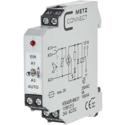 Afbeelding van Metz Connect 11061213 Koppelelement 24, 24 V/AC, V/DC (max) 1x wisselcontact 1 stuk(s)