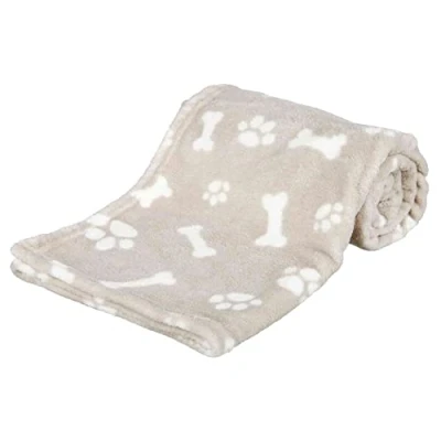 Afbeelding van Trixie Hondendeken Kenny Fleece Bot / Pootjes Beige 75X50 CM