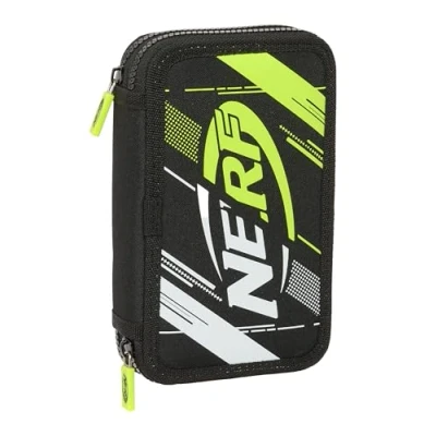 Afbeelding van Dubbele etui Nerf Get ready Zwart 12.5 x 19.5 4 cm (28 Onderdelen)