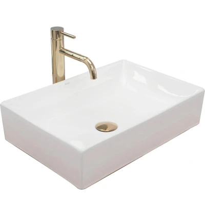 Afbeelding van REA Inga Opzetwastafel Waskom 51 x 34.5 12 cm Glans Wit