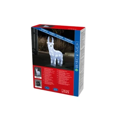 Afbeelding van Konstsmide 6139 Verlicht kerstfiguur 32 lamps LED acryl rendier 29x38 cm 6u timer op batterij voor buiten koelwit
