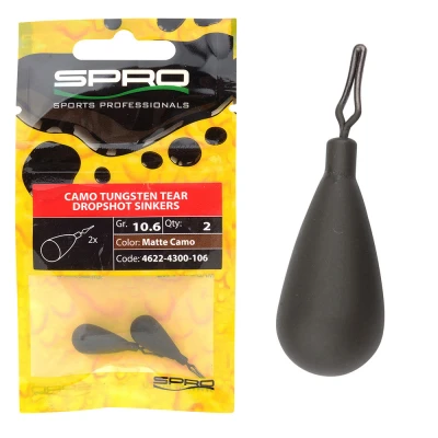 Afbeelding van Spro Camo Tungsten Tear Dropshot Sinkers 7,2g Matte Loodvervanger