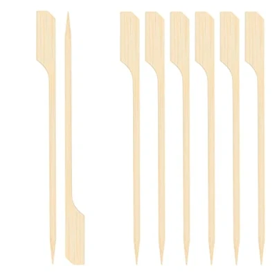 Afbeelding van EXNIMA, 50, 100 en 300 bamboespieken, milieuvriendelijke duurzame spiesen voor barbecue, buffet, cocktails, fruit, noppen, knutselen, maat 12, 15, 20 of 25 cm.