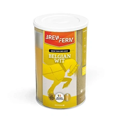 Afbeelding van Brewferm® bierkit Belgian Wit bier brouwen goudkleurig brouw thuis 15 liter verfrissend en kruidig tarwebier van hoge gisting bierconcentraat Craft Beer