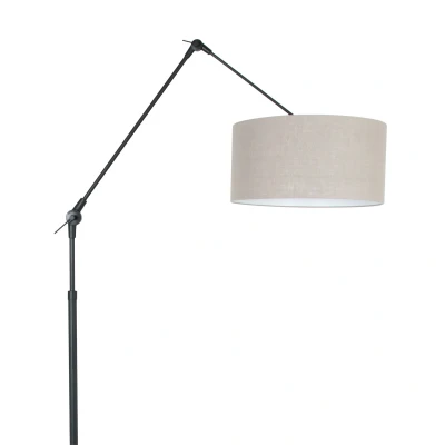 Afbeelding van Steinhauer Prestige Chic vloerlamp zwart met beige knikarm