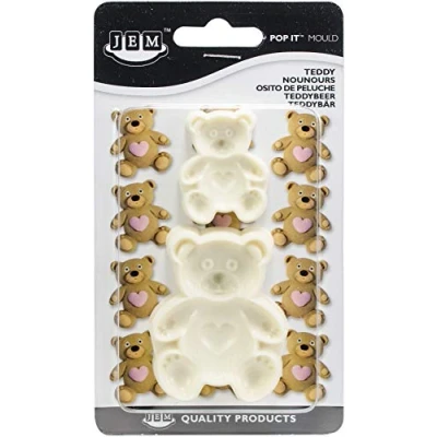 Afbeelding van JEM Pop it uitsteker/mal Teddy (teddy beer) set/2