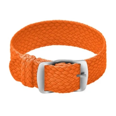 Afbeelding van Ullchro Horlogebandje, van nylon, uniseks, met roestvrijstalen zilveren gesp, oranje, 20 mm, Riemen.