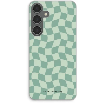 Afbeelding van Case Company® hoesje geschikt voor Samsung Galaxy S24 Plus Grid Groen Soft Cover Telefoonhoesje Bescherming aan alle Kanten en Schermrand