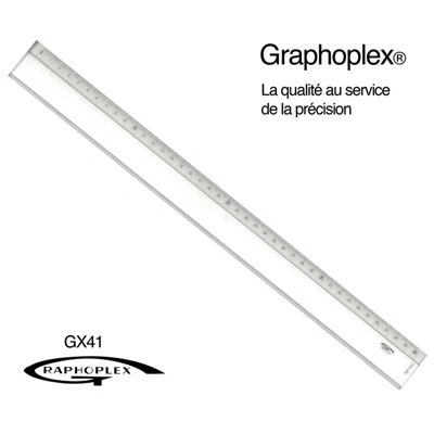 Image de Règle transparente 1 biseau + bosselage 40 cm graphoplex