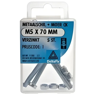 Afbeelding van M.schroef moer ck m5x70mm 5st Deltafix