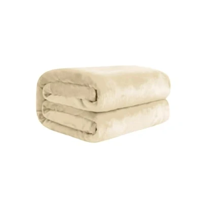 Afbeelding van Komfortec Dikke Fleece Deken Met kasjmier gevoel Plaid 450 GSM Sherpa Dekens 240x220 cm Super Zacht Beige