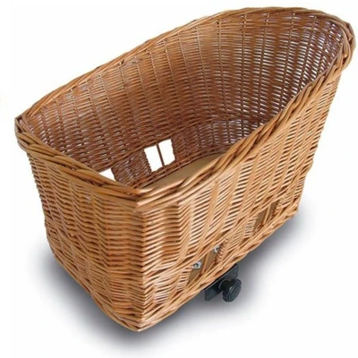 Afbeelding van Rieten hondenfietsmand Basil Pasja large 50cm met snelsluiting 50 x 42 33 cm