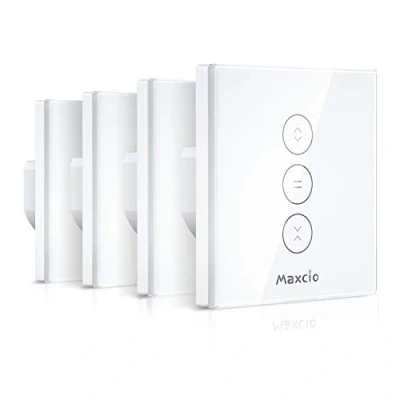 Afbeelding van Maxcio rolluikschakelaar, wifi, (NULDRAAD VEREIST), raamgordijn schakelaar compatibel met Alexa en Google Home, app bediening, led uitschakelen timer