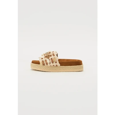 Afbeelding van Mou Monoband ROPE Muiltjes, Dames, Maat: 36, Beige Textiel