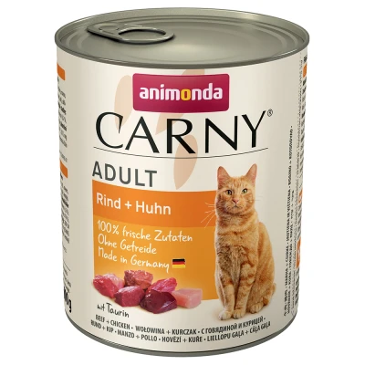 Afbeelding van 6x800g Adult Rund &amp; Kip Animonda Carny Kattenvoer