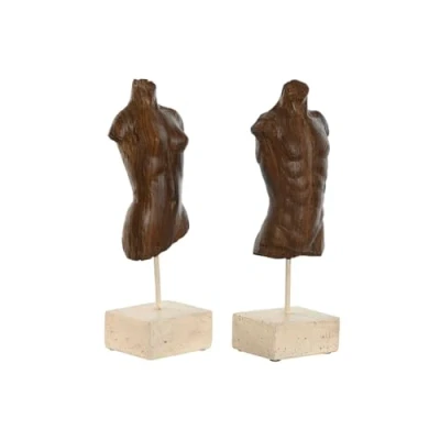 Afbeelding van Decoratieve figuren Home ESPRIT Wit Lichtbruin Buste 9,5 x 8 31 cm (2 Stuks)