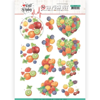 Afbeelding van Fruits Well Wishes 3D Push Out Sheet by Jeanine&#039;s Art