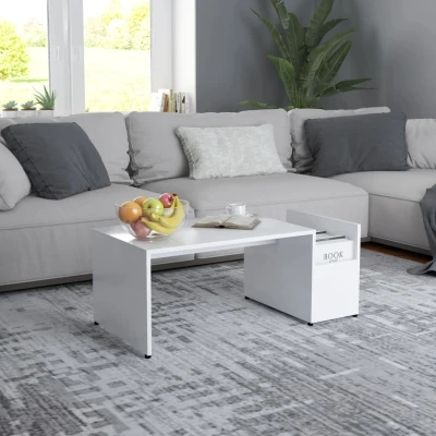 Afbeelding van Salontafel 90x45x35 cm bewerkt hout wit