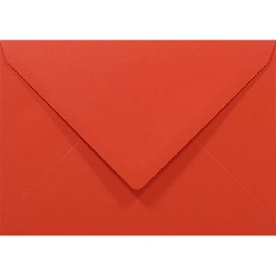 Afbeelding van Netuno 50 rode enveloppen C6 114 x 162 mm Rainbow 80 g puntige flap gekleurde decoratief voor brieven uitnodigingen bruiloft Kerstmis wenskaarten verjaardag feestjes ansichtkaarten