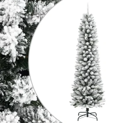 Afbeelding van Kunstkerstboom Met Sneeuw Smal 210 Cm Pvc En Pe
