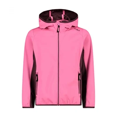 Image de CMP Veste légère Softshell Capuche Fixe Unisexe Enfants, Campari, 128