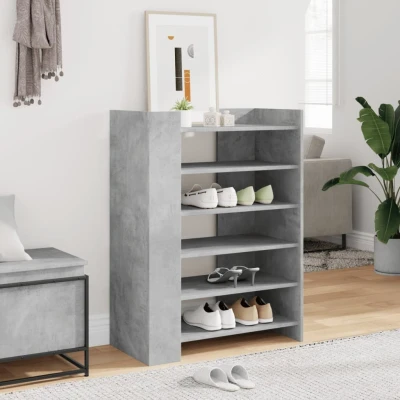 Afbeelding van Schoenenkast 74,5x37,5x100 cm bewerkt hout betongrijs
